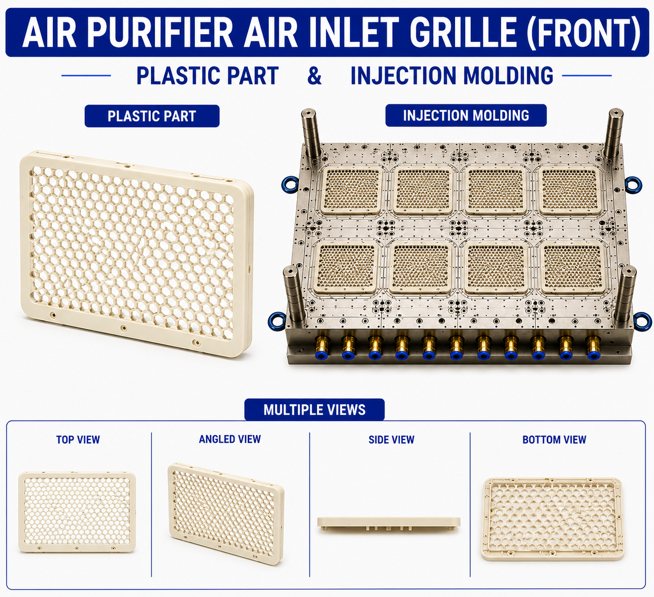 Air Purifier Plastic Air Inlet Front Grille Mould and Moulding Service
